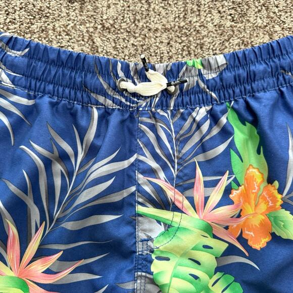 Quiksilver EUC Navy Tropical Print Swim Trunks size 10 boys - Picture 3 of 7